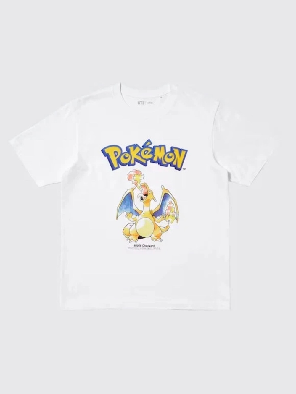 Pokemon UNIQLO T Shirt WHITE Charizard Japan Japanese anime card game m medium
